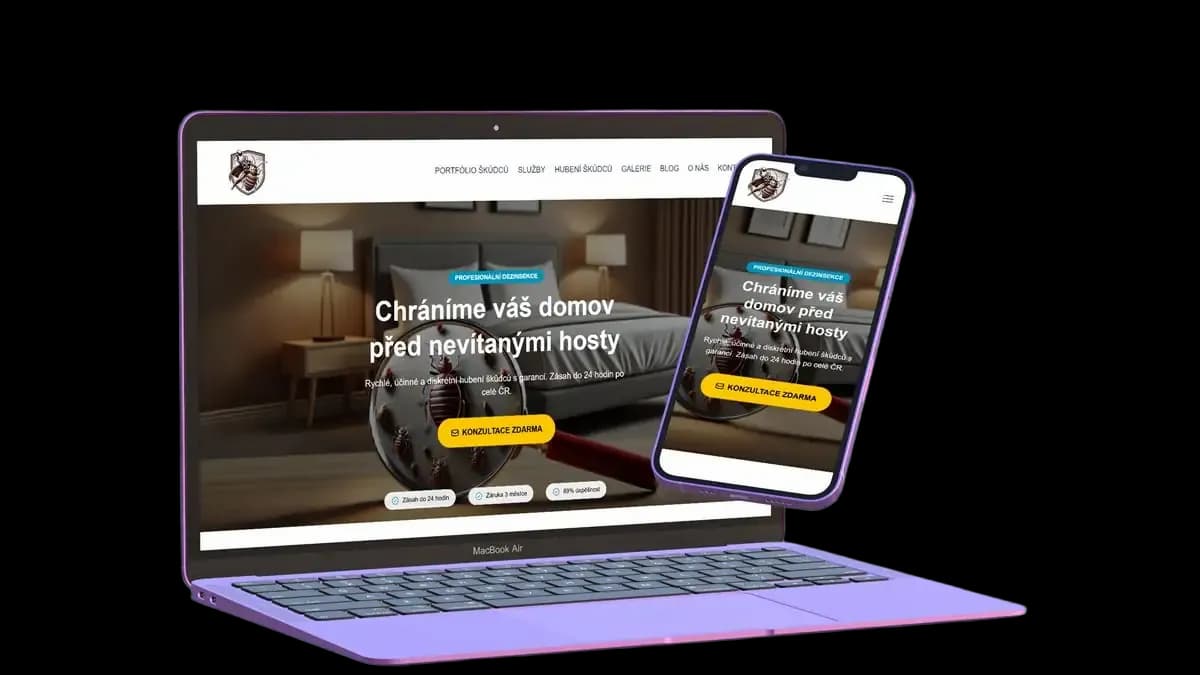 Web HmyzPryč připravený pro výkonové kampaně