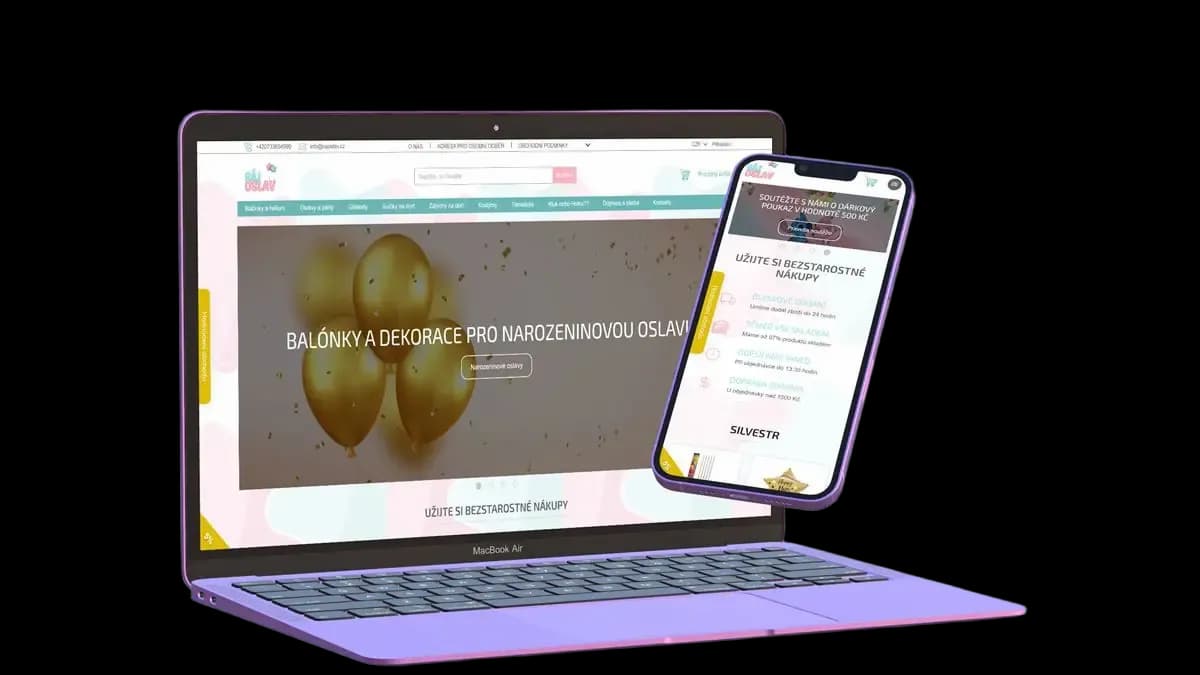 Redesign e-shopu Ráj Oslav na Shoptetu