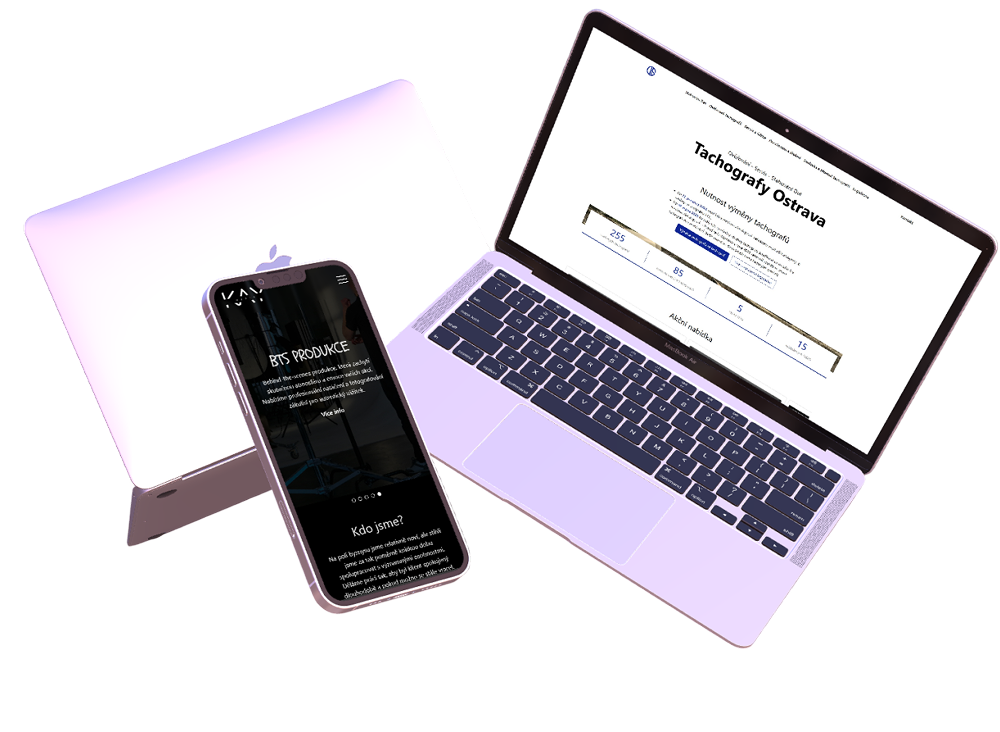 macbook a iphone se stránkou tachografy ds