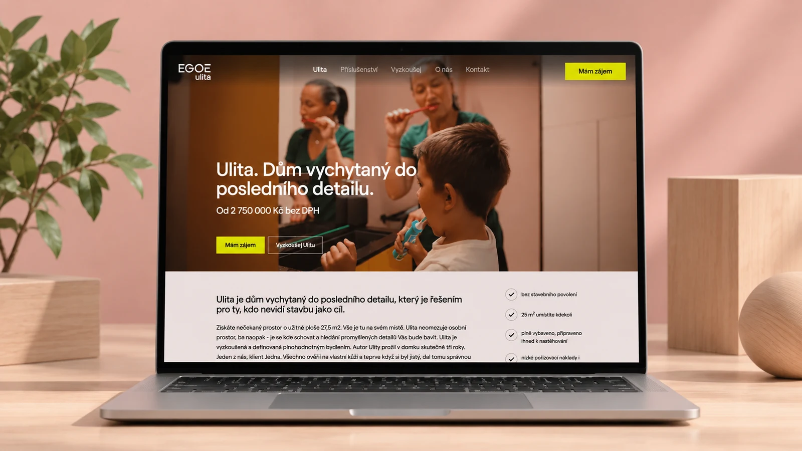 EGOÉ ULITA: správa stávajícího webu: náhled realizovaného projektu