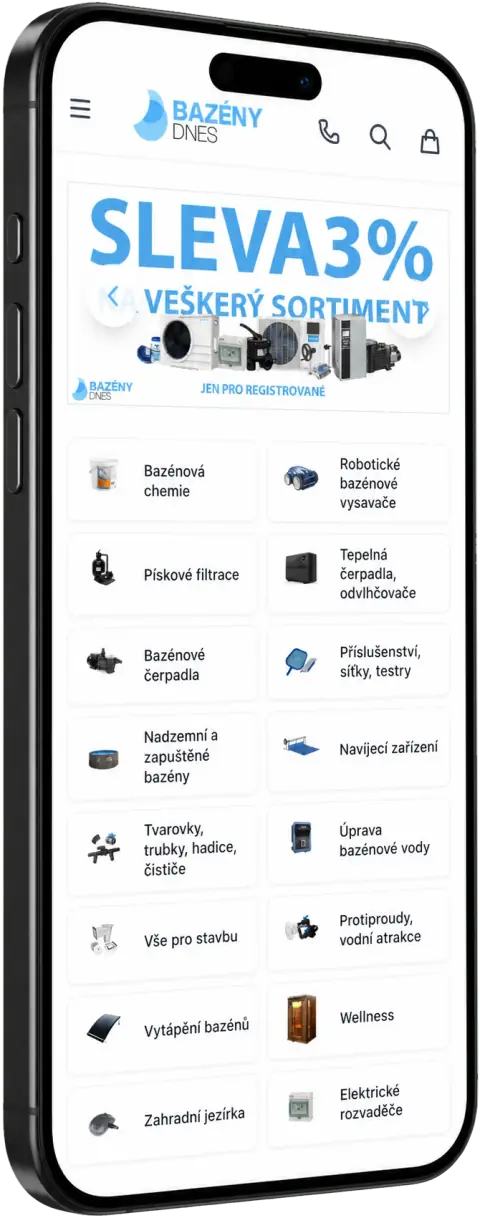 E-shop BazényDnes na iPhonu, web od Dvojky v IT