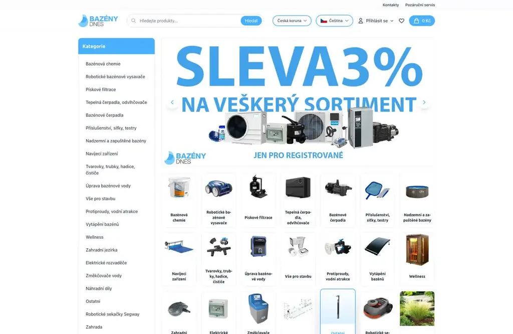 E-shop BazényDnes, web od Dvojky v IT v pohybu
